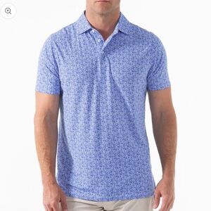B. DRADDY SPORT CASNER COOL POLO Blue Floral Men's Golf Shirt NWT unworn, in bag